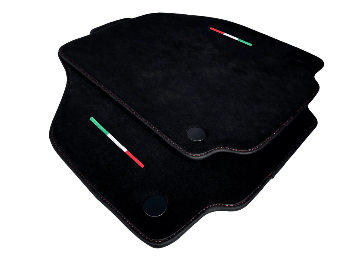 Alcantara Floor Mats for Ferrari 488 Spider 2016-2022 Red Sewing - AutoWin