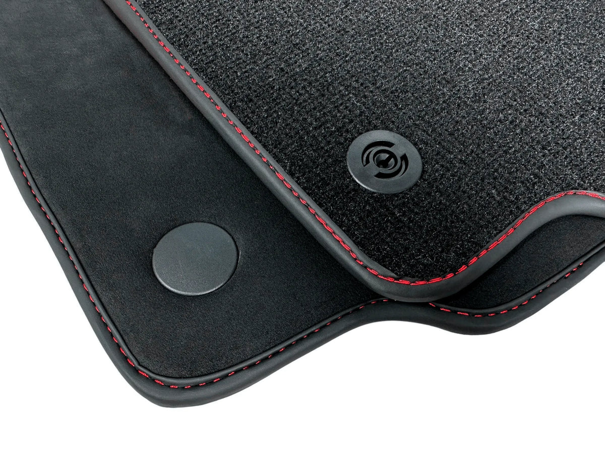 Alcantara Floor Mats for Ferrari 488 Spider 2016-2022 Red Sewing - AutoWin
