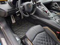 Tapis de voiture en cuir carbone personnalisables pour Lamborghini Aventador SVJ Édition Limitée