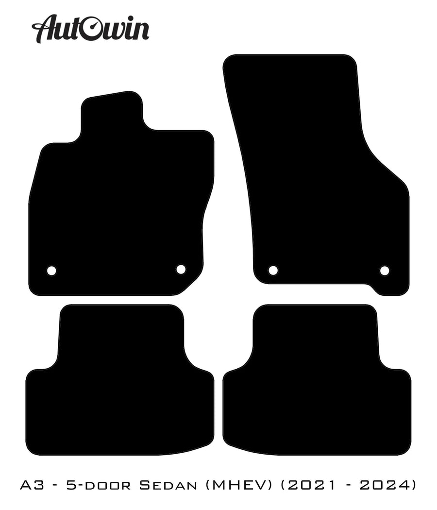 Beige Floor Mats for Audi A3 - 5-door Sedan (MHEV) Mild Hybrid Electric Vehicle (2021 - 2024) | ER56 Design - AutoWin