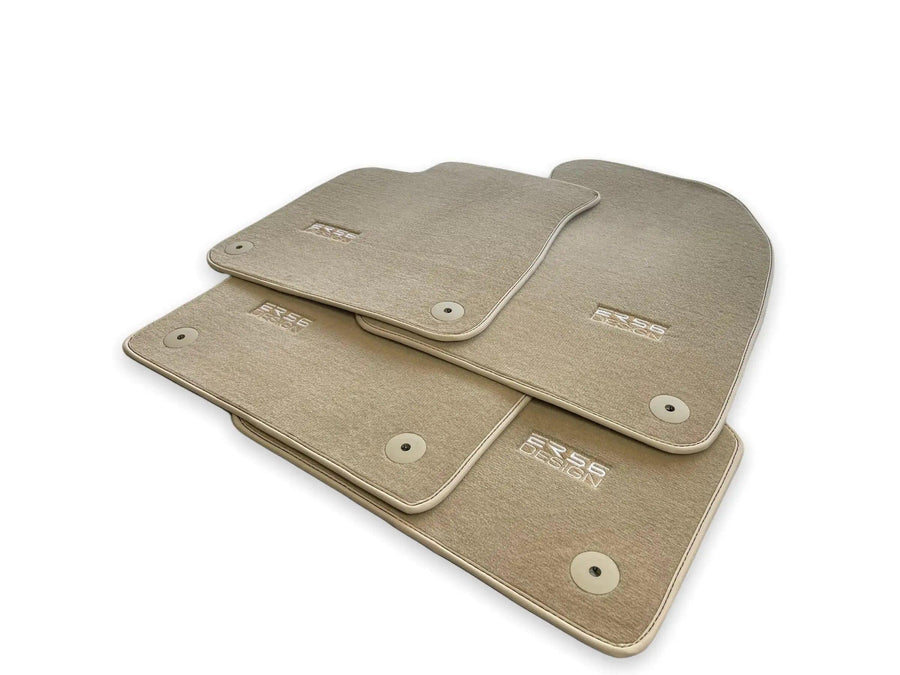 Beige Floor Mats for Audi A4 - B9 Sedan (2015-2018) | ER56 Design - AutoWin