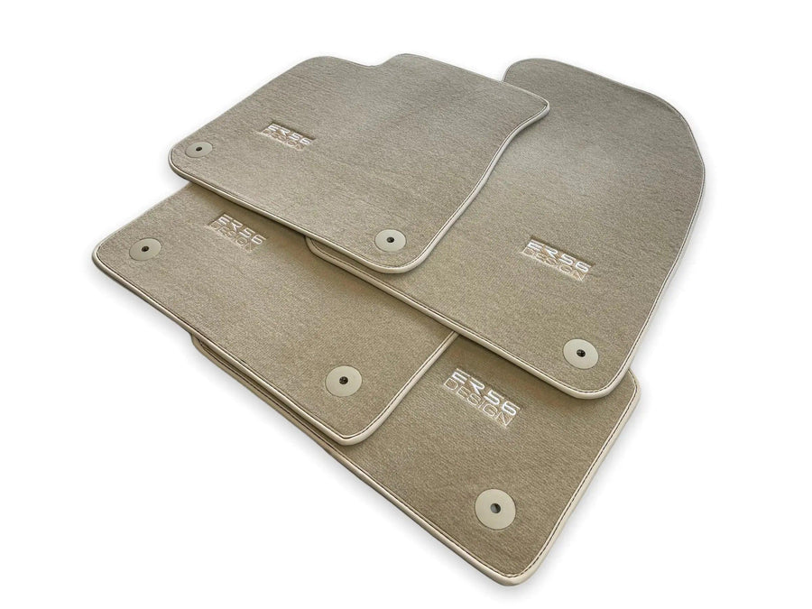 Beige Floor Mats for Audi A4 - B9 Sedan (2015-2018) | ER56 Design - AutoWin