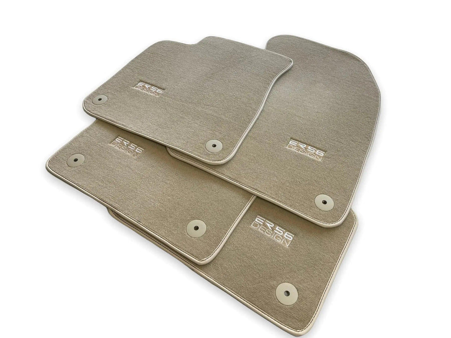 Beige Floor Mats for Audi A4 - B9 Sedan (2015-2018) | ER56 Design - AutoWin