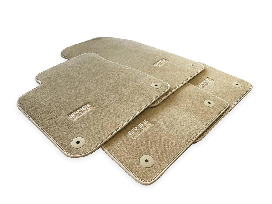 Beige Floor Mats for Audi A4 - B9 Sedan (2015-2018) | ER56 Design - AutoWin