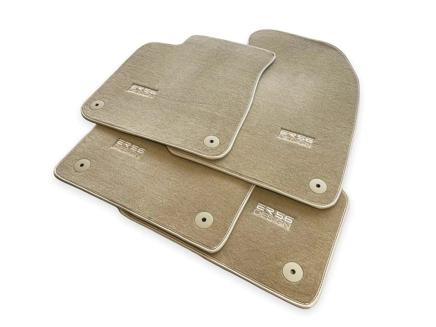 Beige Floor Mats for Audi A4 - B9 Sedan (2015-2018) | ER56 Design - AutoWin