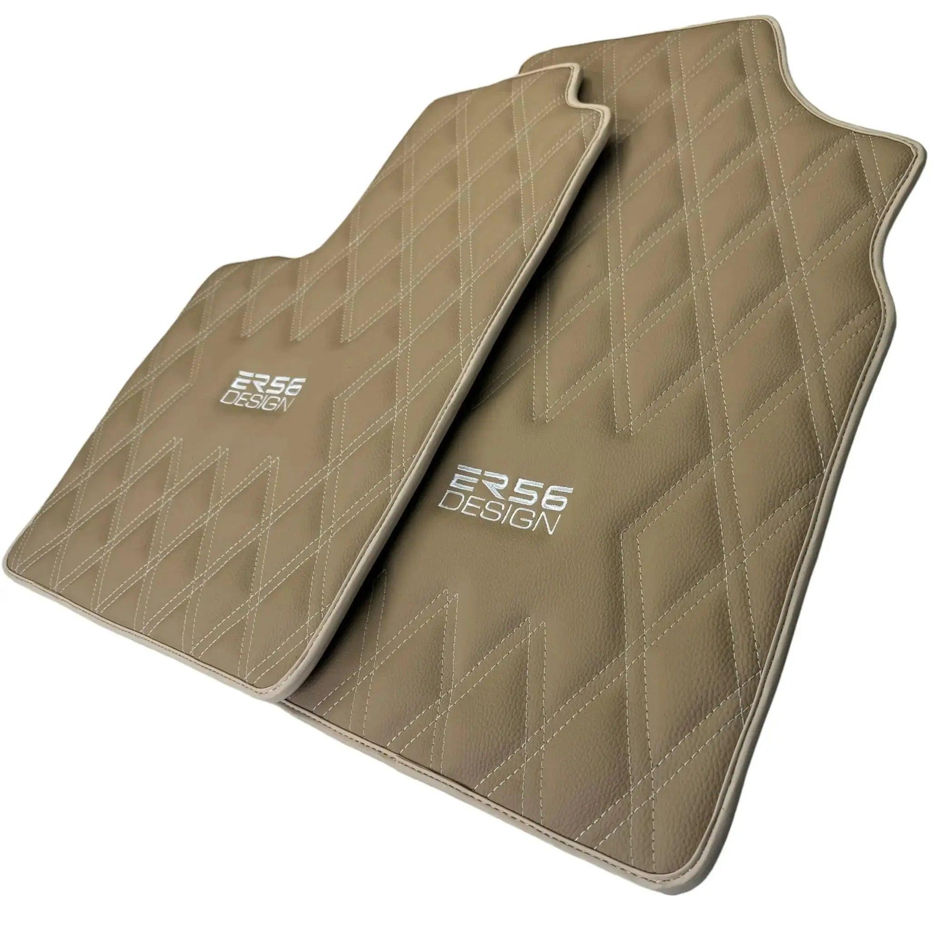 Beige Floor Mats for Bentley Continental GT (2011–2018) with Leather | ER56 Design - AutoWin