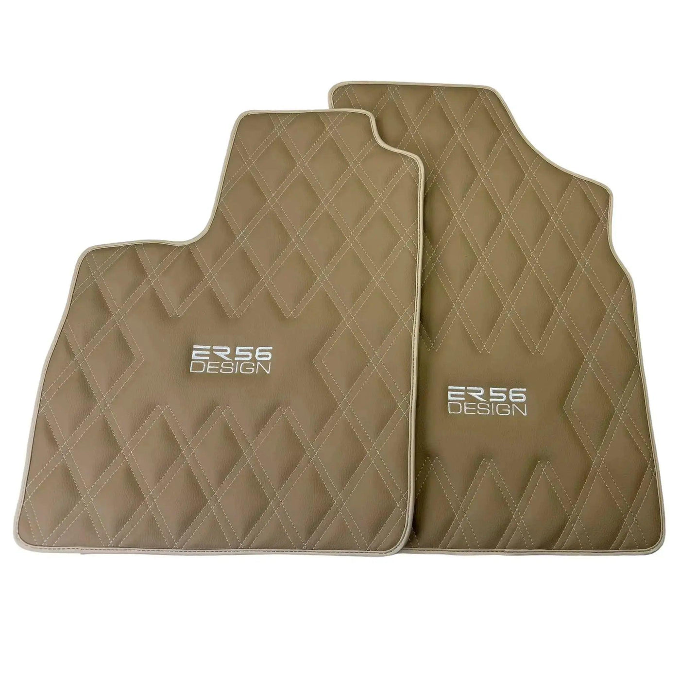 Beige Floor Mats for Bentley Continental GT (2018–2023) with Leather | ER56 Design - AutoWin