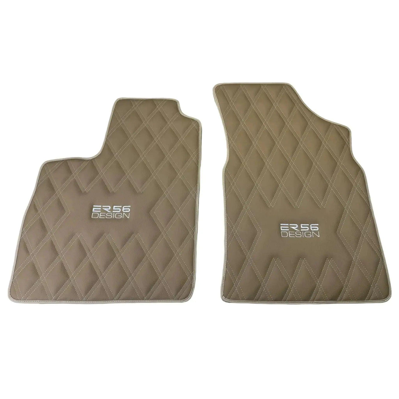 Beige Floor Mats for Bentley Continental GTC (2006–2011) with Leather | ER56 Design - AutoWin