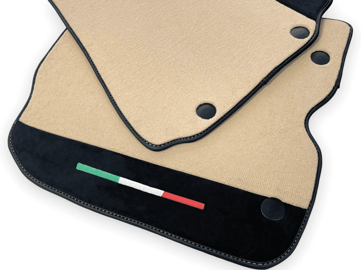 Beige Floor Mats For Ferrari 812 Superfast With Alcantara Leather