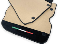 Beige Floor Mats For Ferrari F12 Berlinetta (2012-2022) With Alcantara Leather - AutoWin