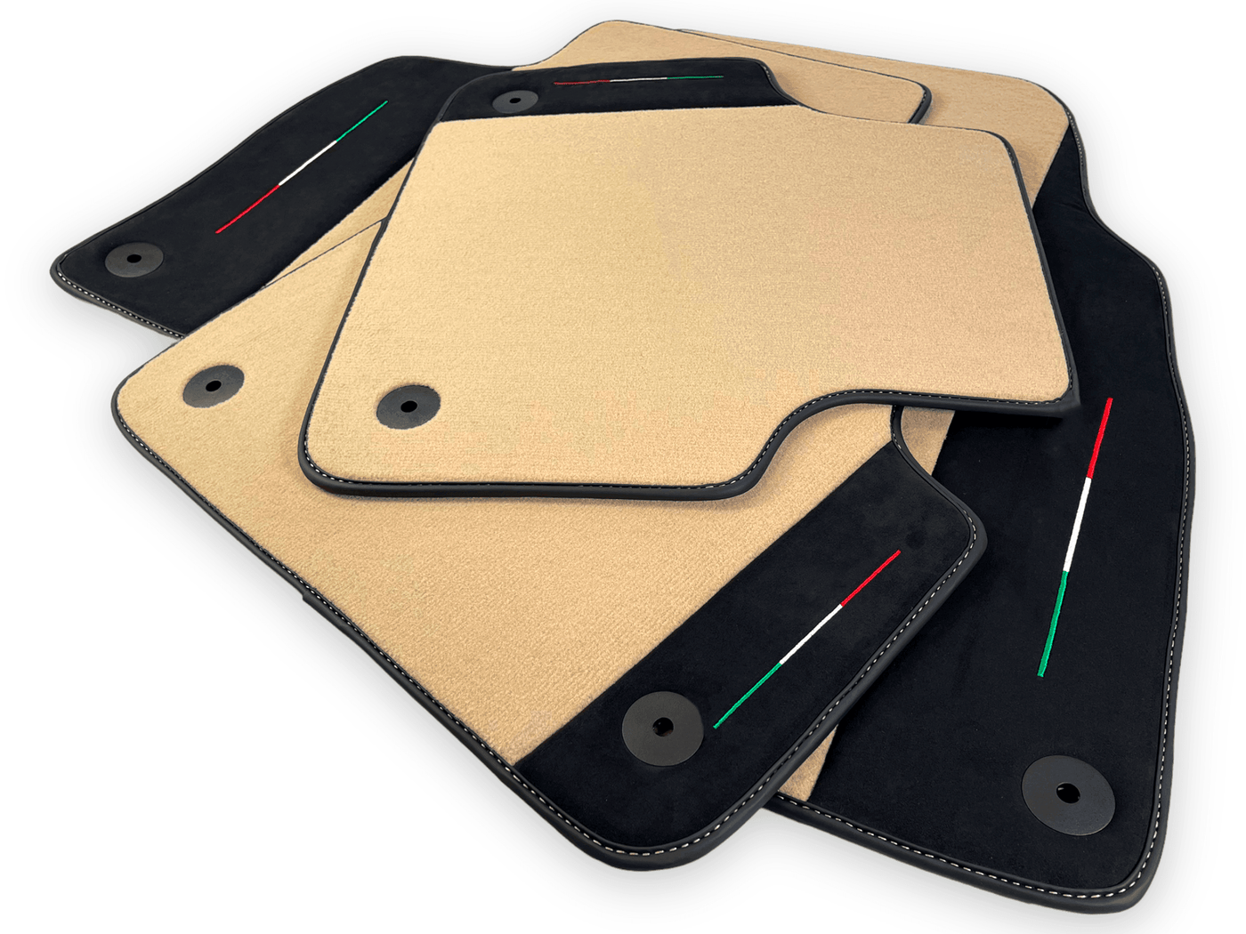 Beige Floor Mats For Lamborghini Urus With Alcantara Leather - AutoWin