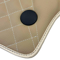 Beige Leather Floor Mats for Mercedes-Benz W463 (2018-2023) ER56 Design - AutoWin