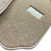 Beige Luxury Floor Mats for Mercedes Benz C-Class S206 Wagon (2021-2023) Hybrid | ER56 Design - AutoWin