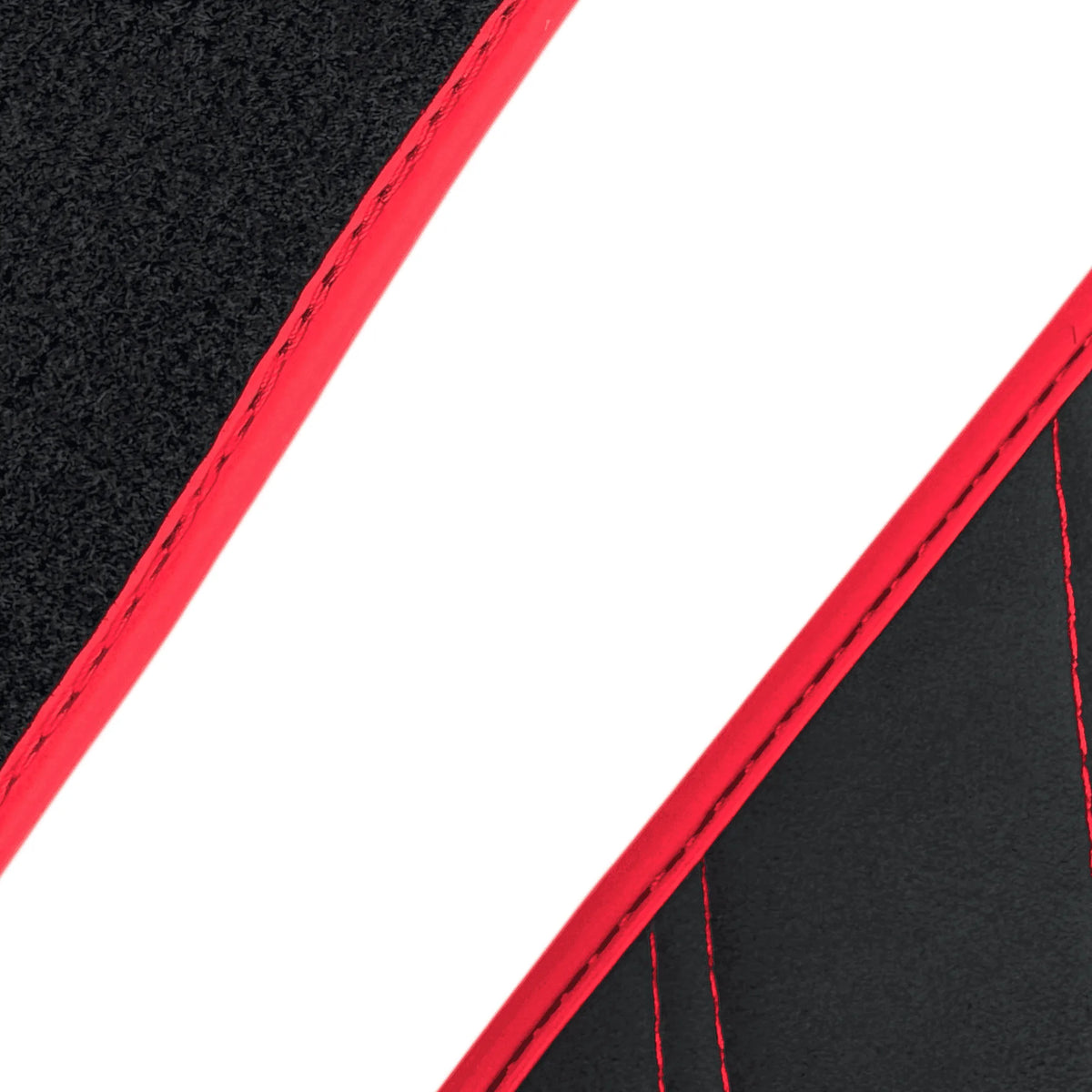 Black Alcantara Floor Mats for Ferrari 458 GT2 (2012-2015) with Red Alcantara Accents