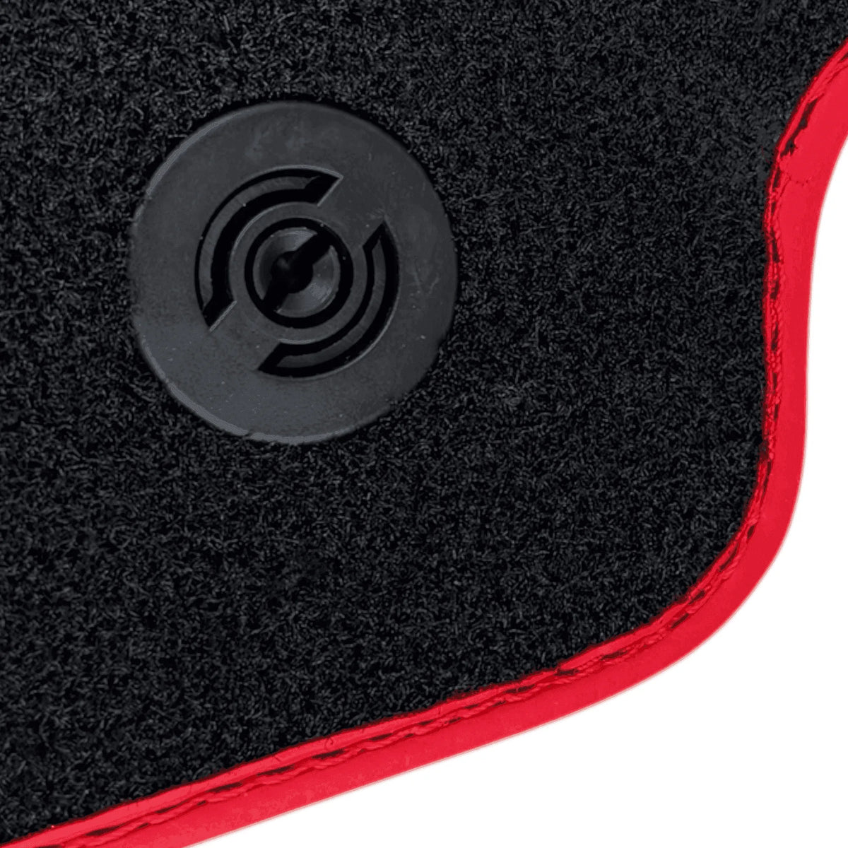 Black Alcantara Floor Mats for Ferrari 488 GTB (2016-2022) with Red Alcantara Accents