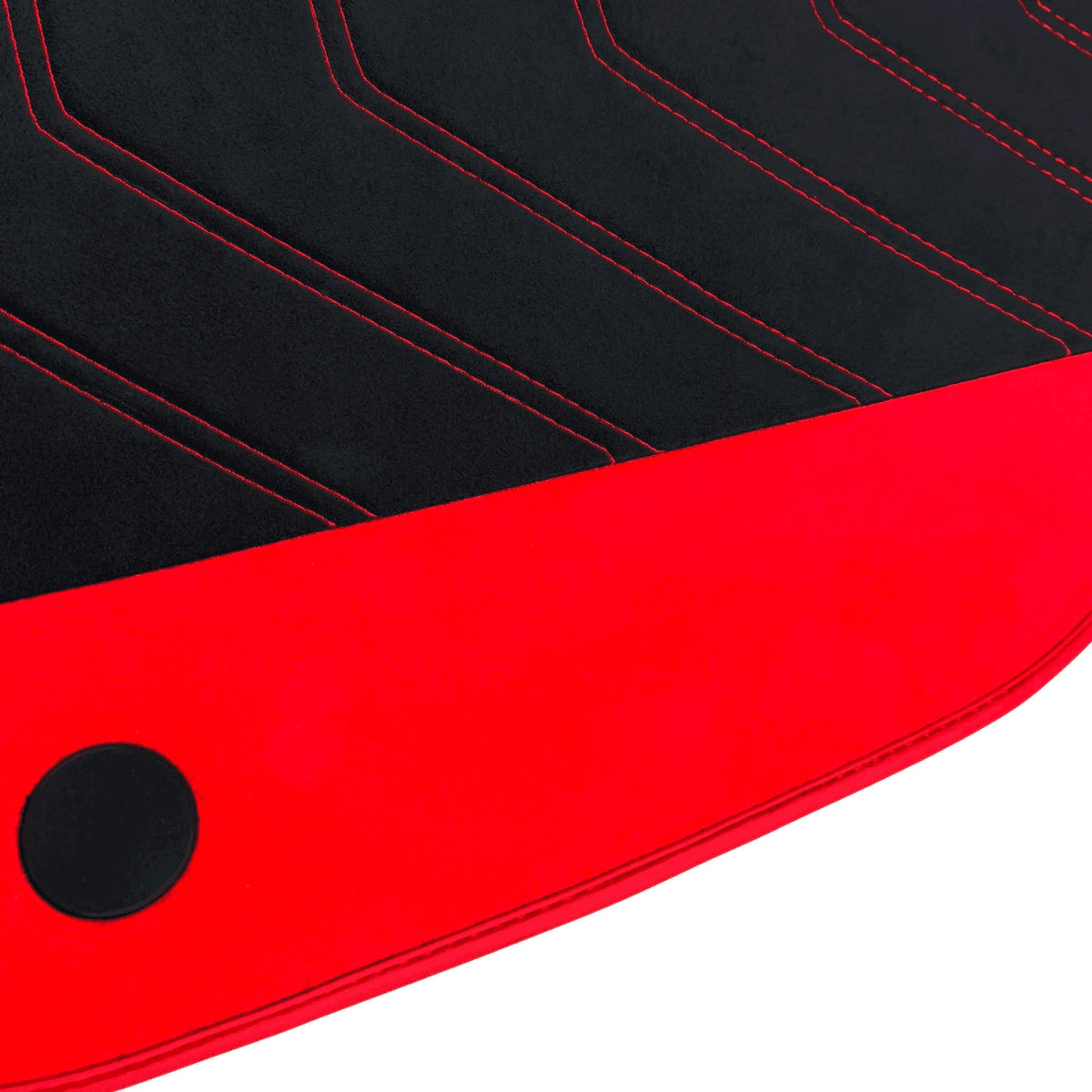 Black Alcantara Floor Mats for Ferrari 488 Pista Spider (2019-2021) with Red Alcantara Accents