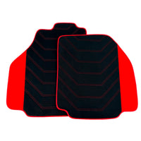 Black Alcantara Floor Mats for Ferrari 488 Pista Spider (2019-2021) with Red Alcantara Accents