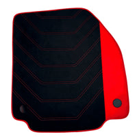 Black Alcantara Floor Mats for Ferrari 488 Spider (2016-2022) with Red Alcantara Accents
