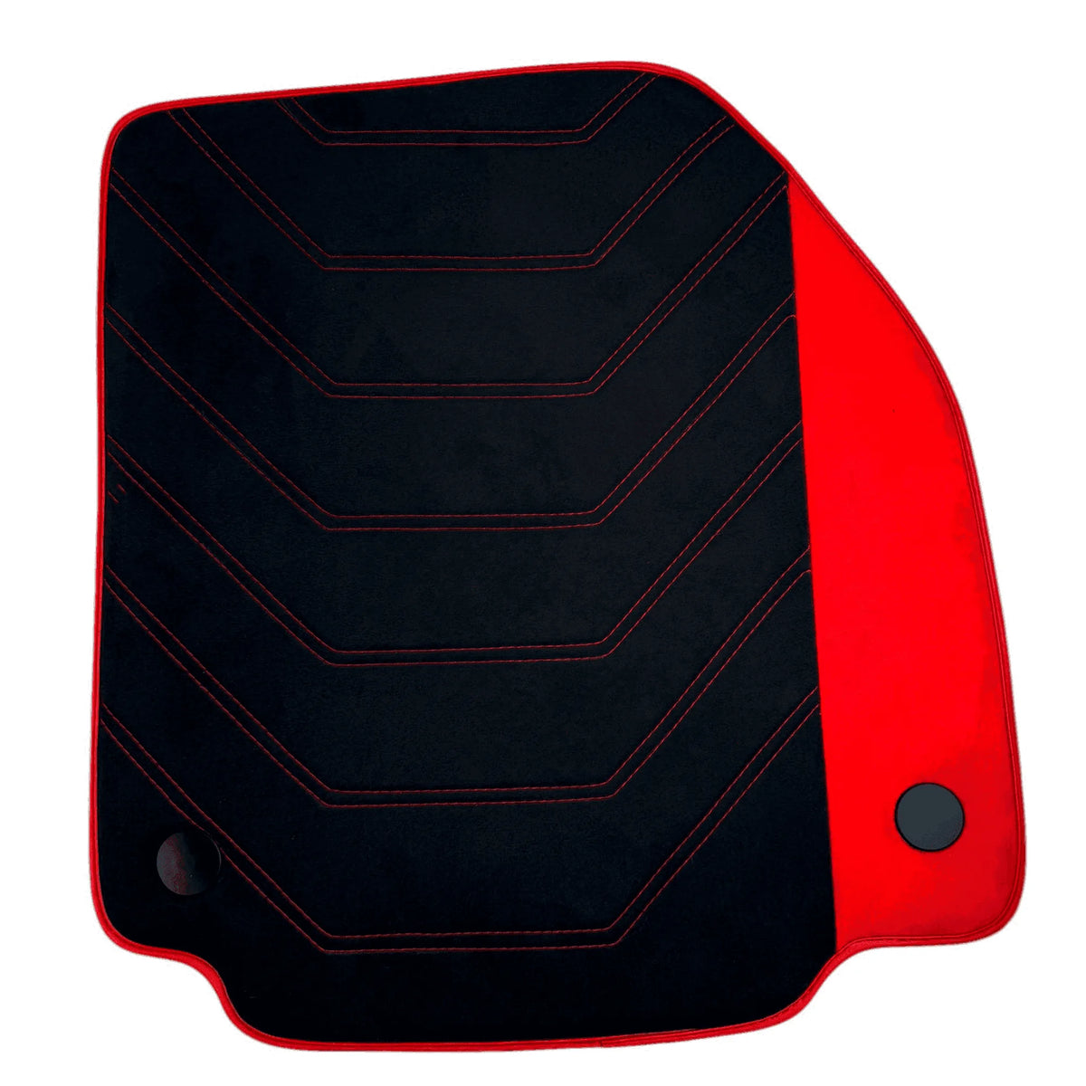 Black Alcantara Floor Mats for Ferrari F8 Spider (2019-2023) with Red Alcantara Accents