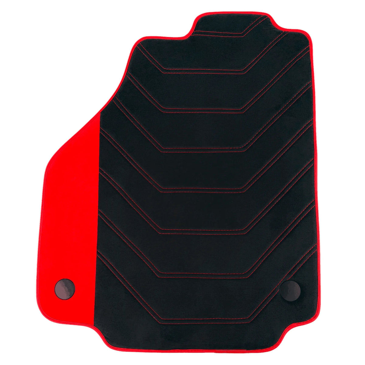 Black Alcantara Floor Mats for Ferrari F8 Tributo (2019-2023) with Red Alcantara Accents