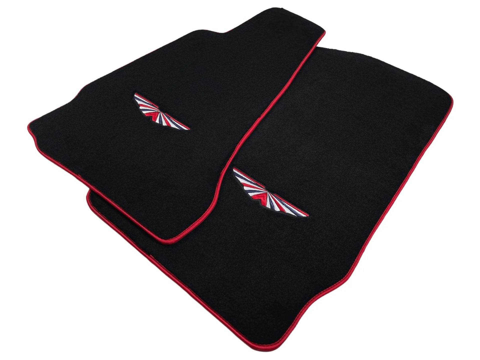 Black Floor Mats For Aston Martin DB9 (2004-2016) Red Trim - AutoWin