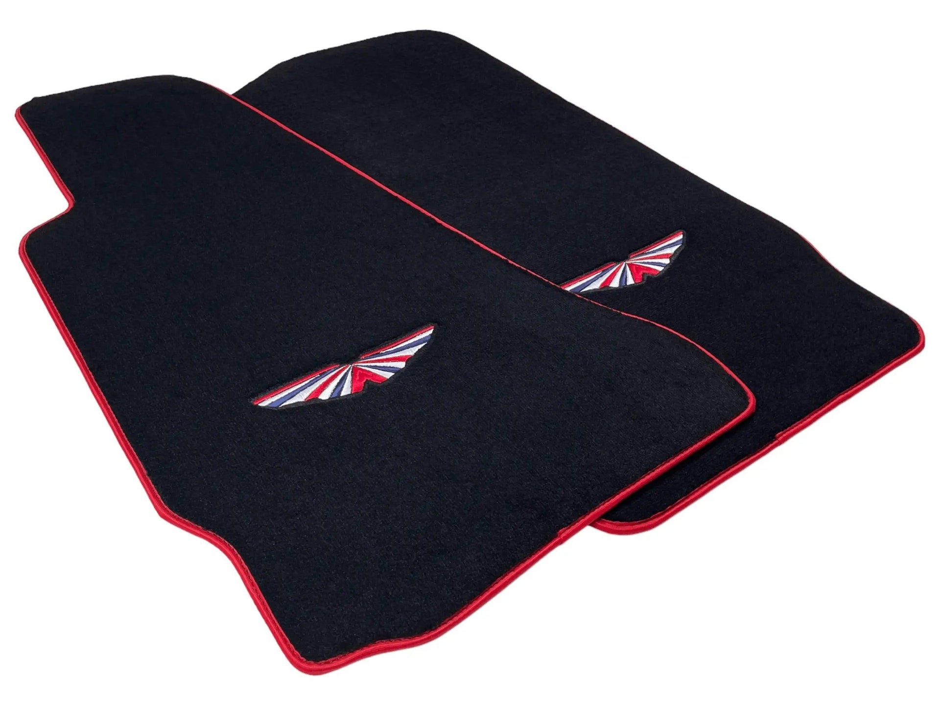 Black Floor Mats For Aston Martin DB9 (2004-2016) Red Trim - AutoWin