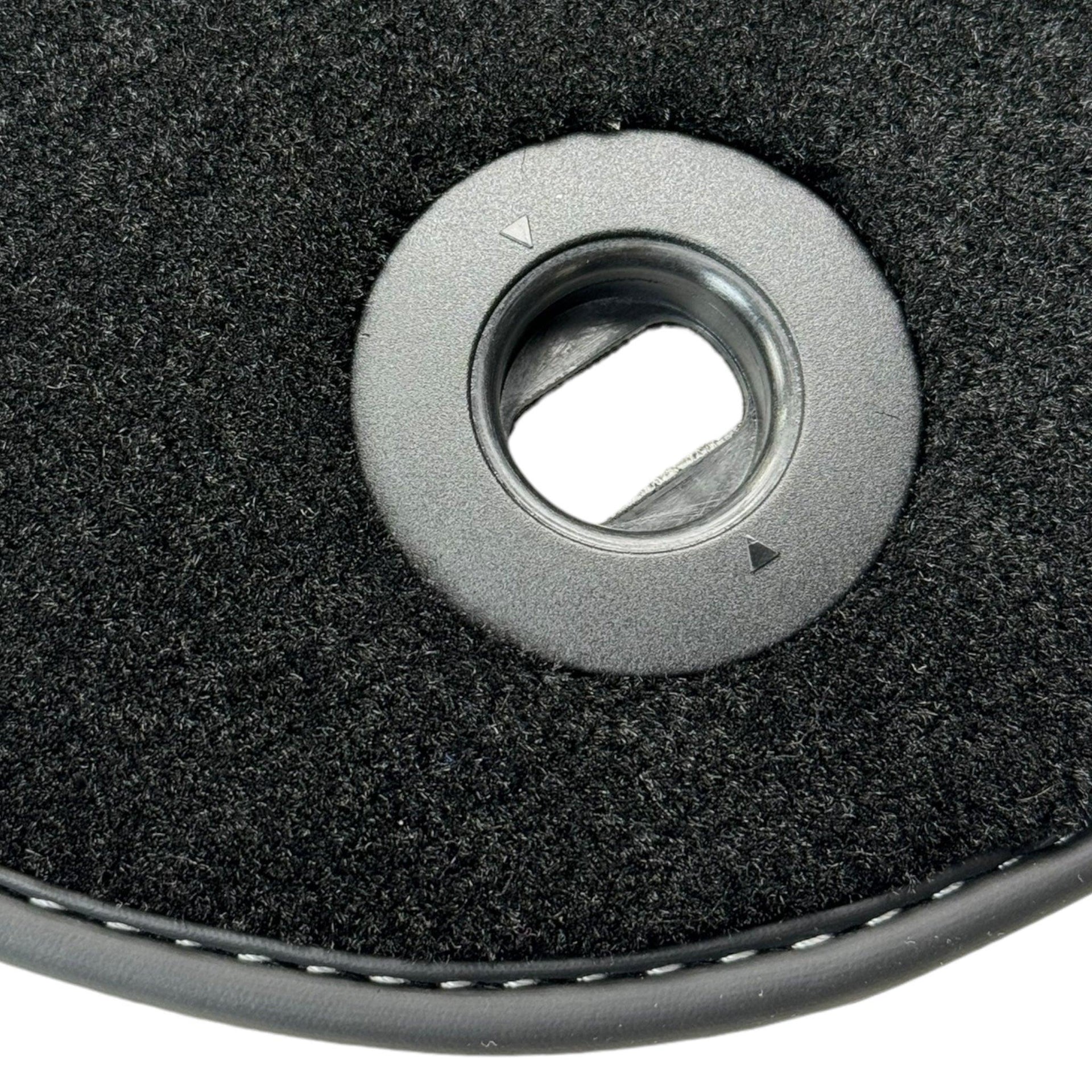 Black Floor Mats for Aston Martin DB9 (2004-2016) with Leather - AutoWin