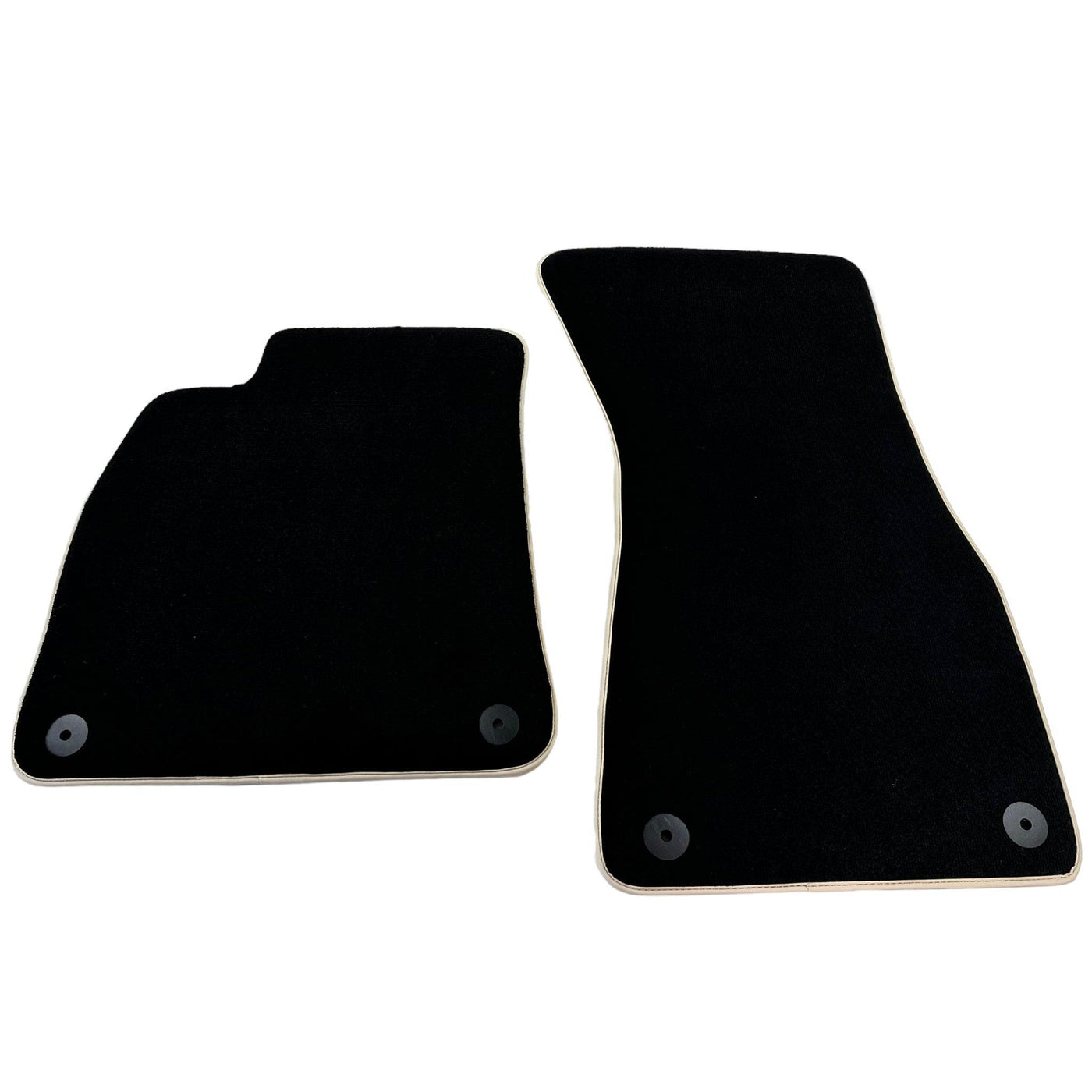 Black Floor Mats For Audi A6 - C8 Sedan (2018-2023) Beige Trim - AutoWin