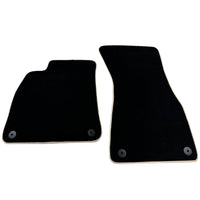 Black Floor Mats For Audi A6 - C8 Sedan (2018-2023) Beige Trim - AutoWin