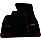 Black Floor Mats For Audi A6 - C8 Sedan (2018-2023) ER56 Design with Red Trim - AutoWin