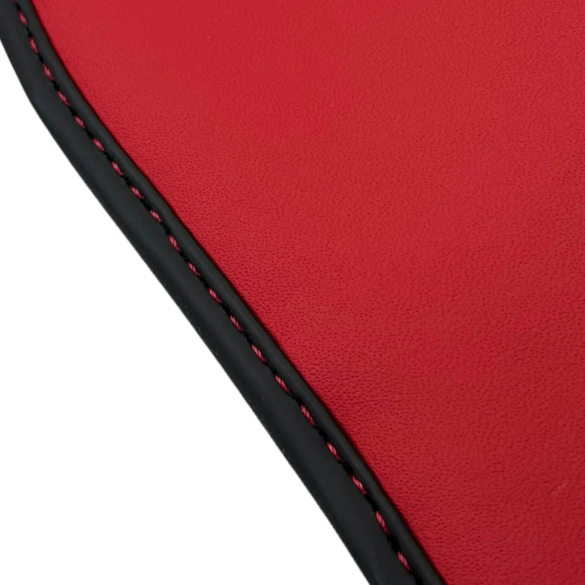 Black Floor Mats for Audi Q8 (2018-2023) with Red Leather | ER56 Design - AutoWin