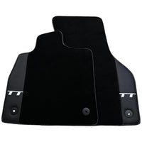 Black Floor Mats for Audi TT MK1 Convertible (1998-2006) with Leather - AutoWin