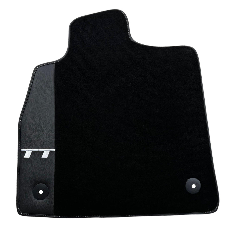 Black Floor Mats for Audi TT MK1 Coupe (1998-2006) with Leather - AutoWin