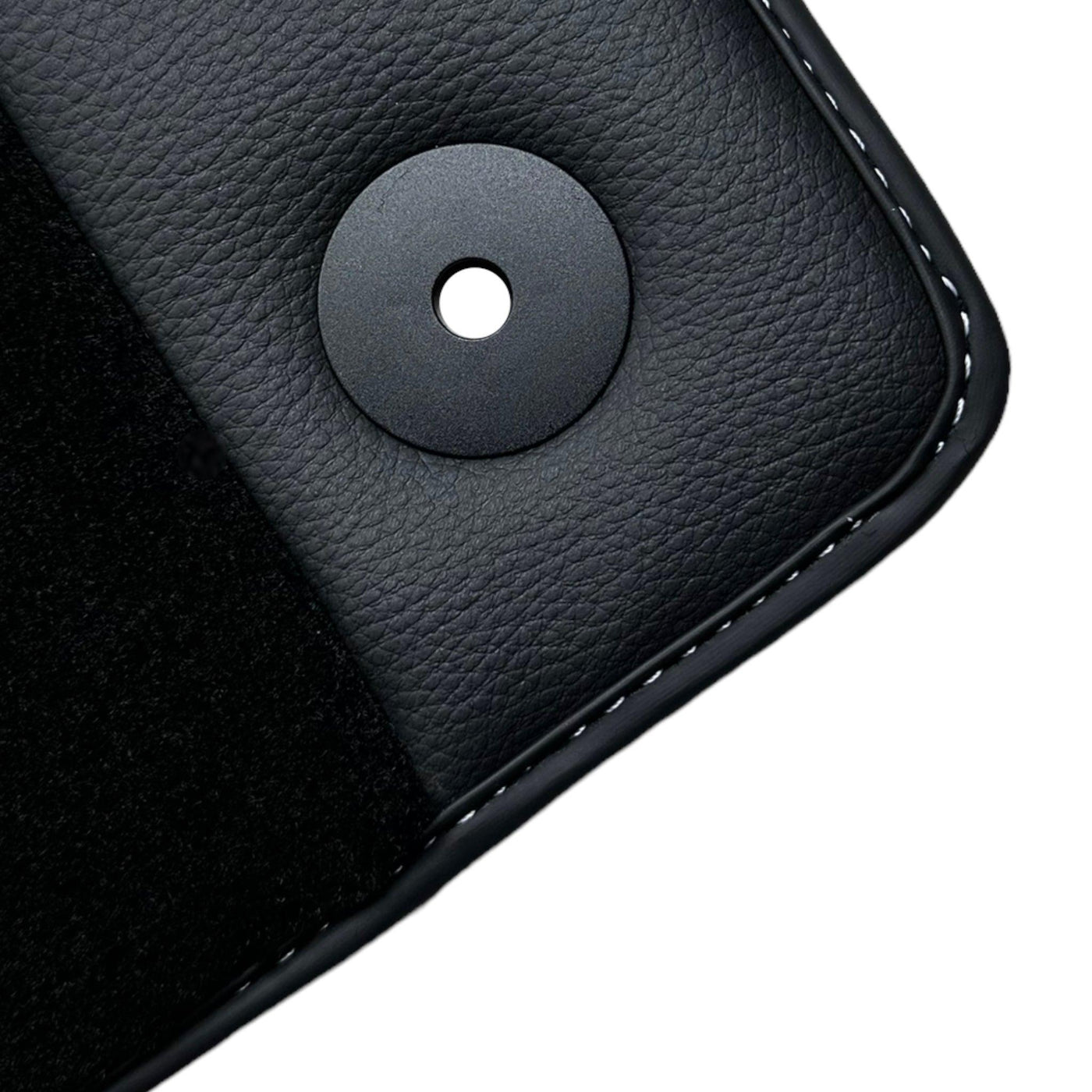 Black Floor Mats for Audi TT MK2 Coupe (2006-2014) with Leather - AutoWin