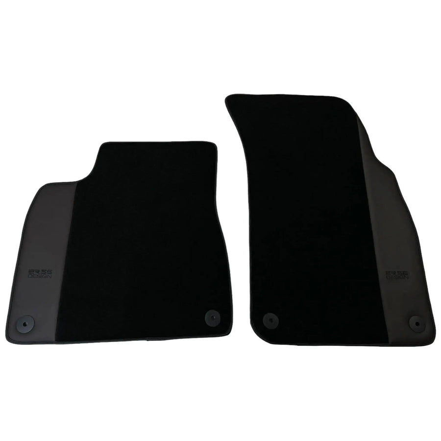 Black Floor Mats for Bentley Bentayga (2015-2023) with Dark Brown Leather | ER56 Design - AutoWin