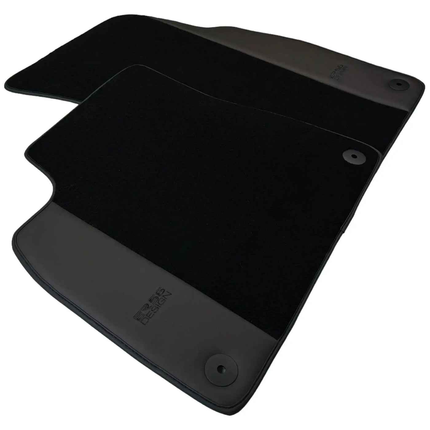 Black Floor Mats for Bentley Bentayga (2015-2023) with Dark Brown Leather | ER56 Design - AutoWin