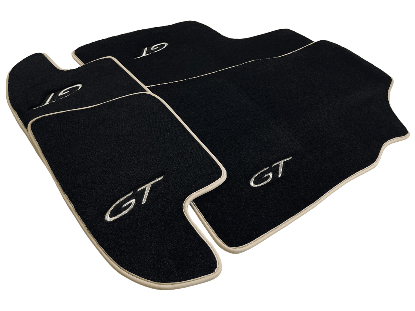Black Floor Mats For Bentley Continental GT (2011–2018) With Beige Trim - AutoWin