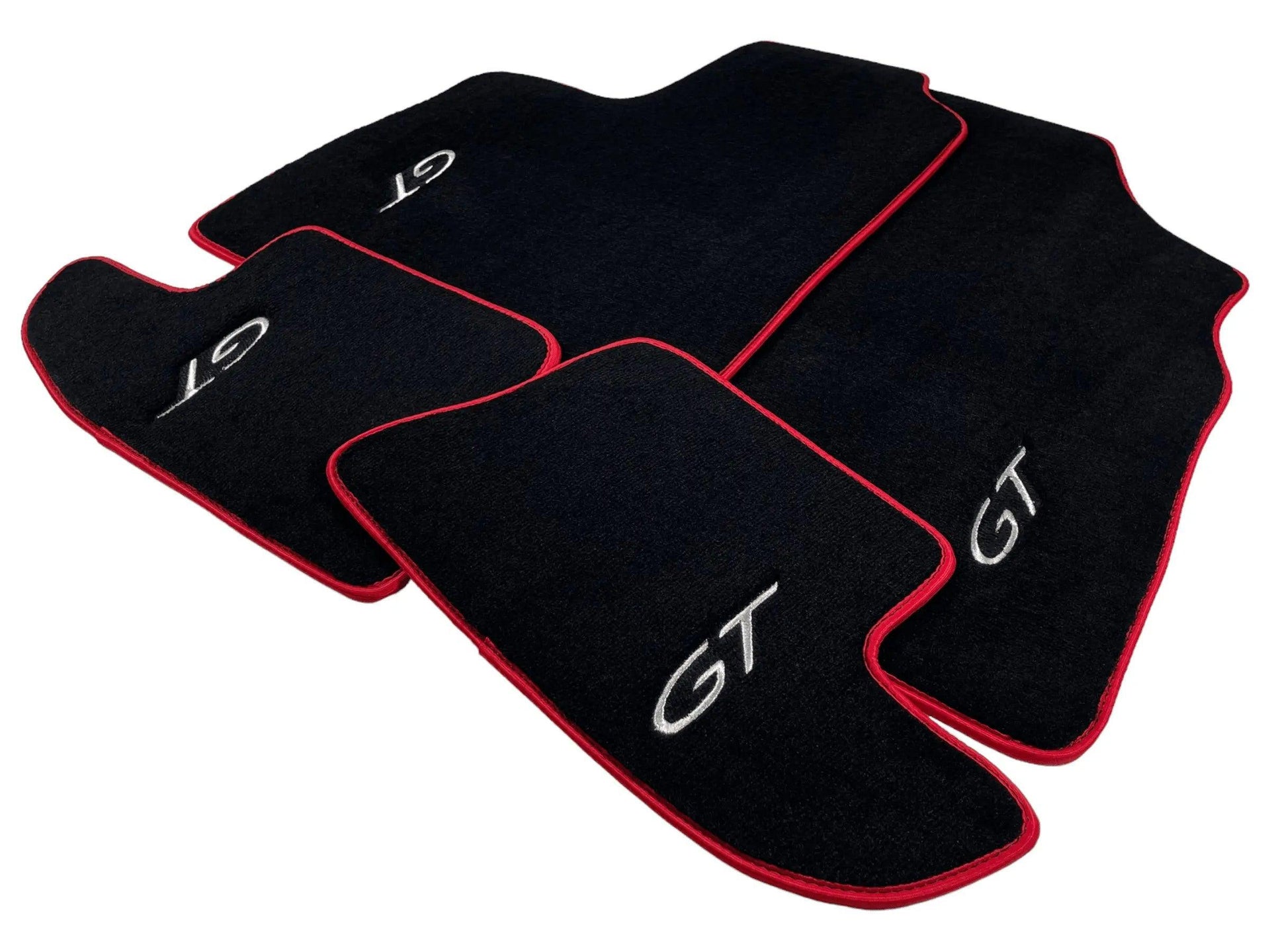 Black Floor Mats For Bentley Continental GT (2011–2018) With Red Trim - AutoWin
