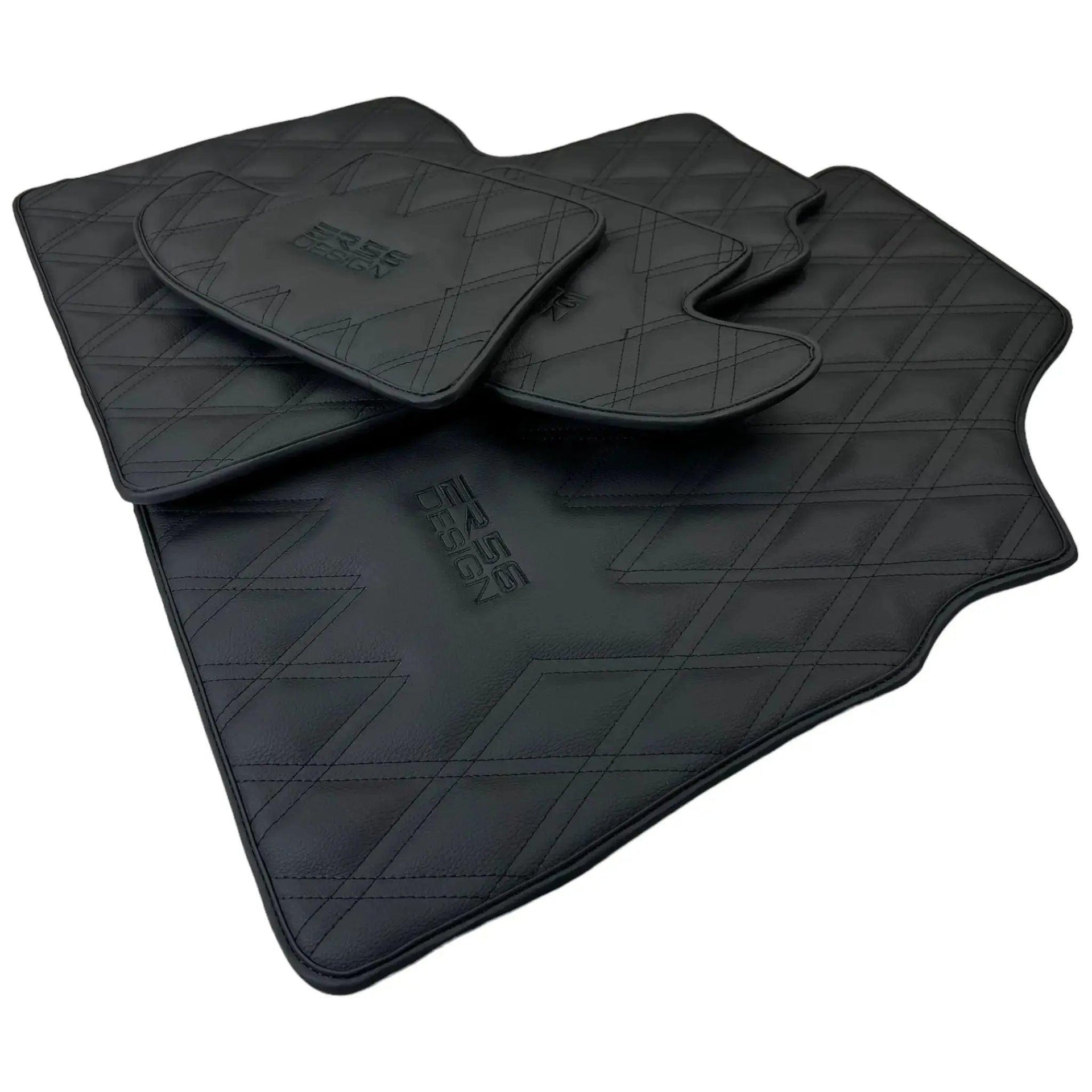 Black Floor Mats for Bentley Continental GT (2018–2023) with Leather | ER56 Design - AutoWin