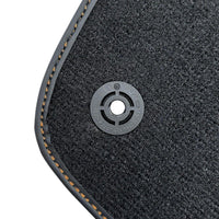 Black Floor Mats For Bentley Continental GT (2018–2023) with Orange Alcantara Leather - AutoWin