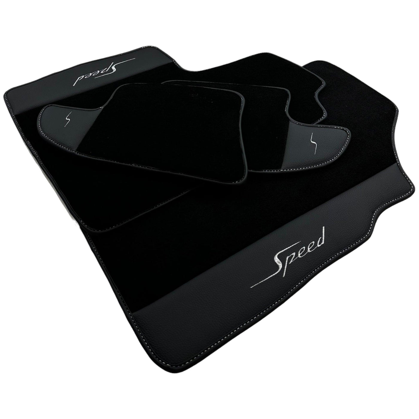 Black Floor Mats For Bentley Continental GT Speed (2011–2018) with Leather - AutoWin