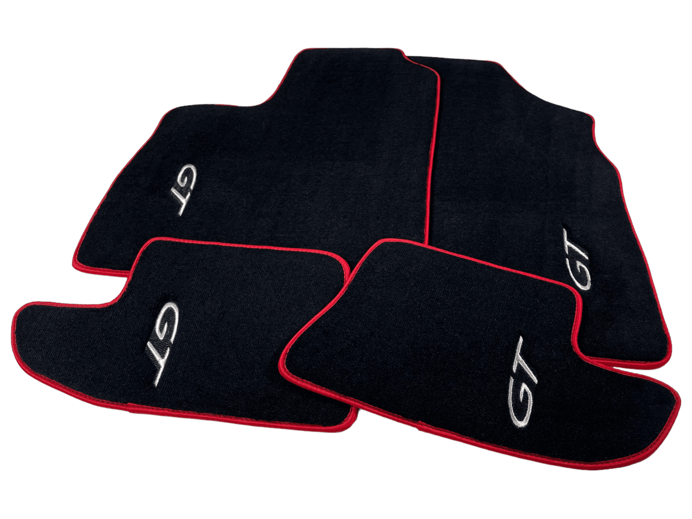 Black Floor Mats For Bentley Continental GTC (2006–2011) With Red Trim - AutoWin