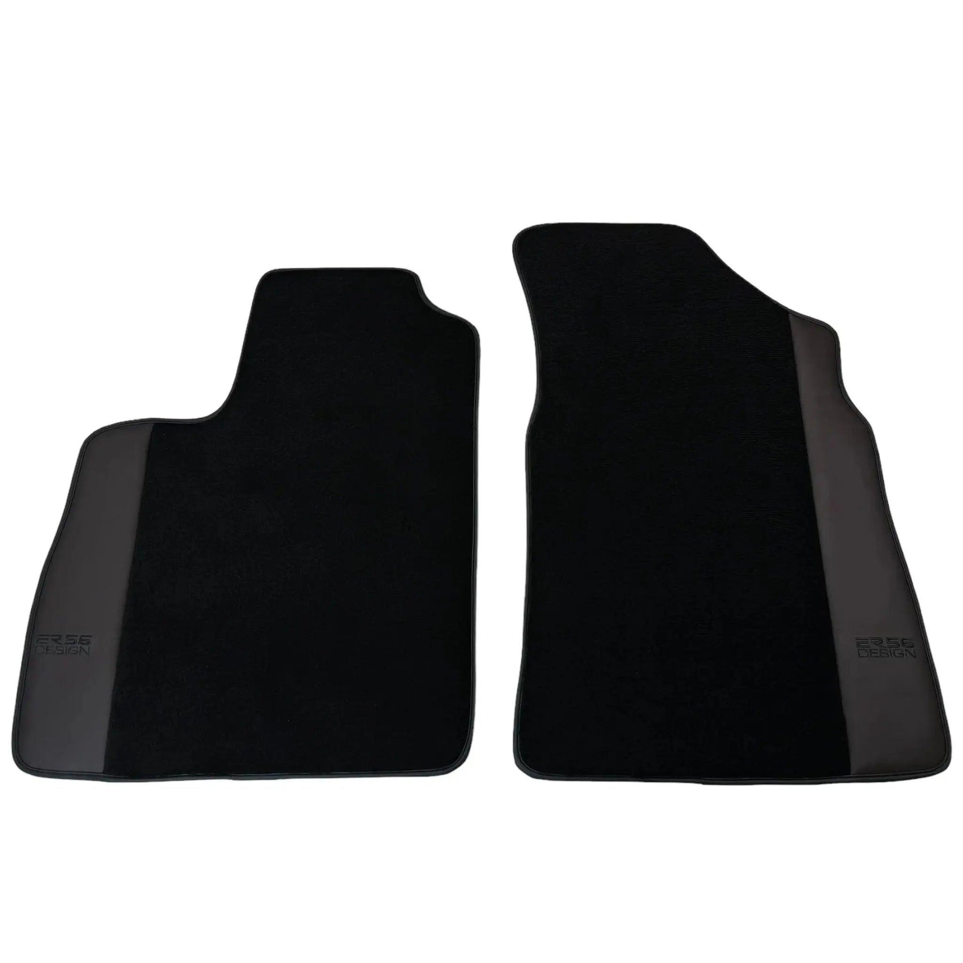 Black Floor Mats for Bentley Continental GTC (2011–2018) with Dark Brown Leather | ER56 Design - AutoWin