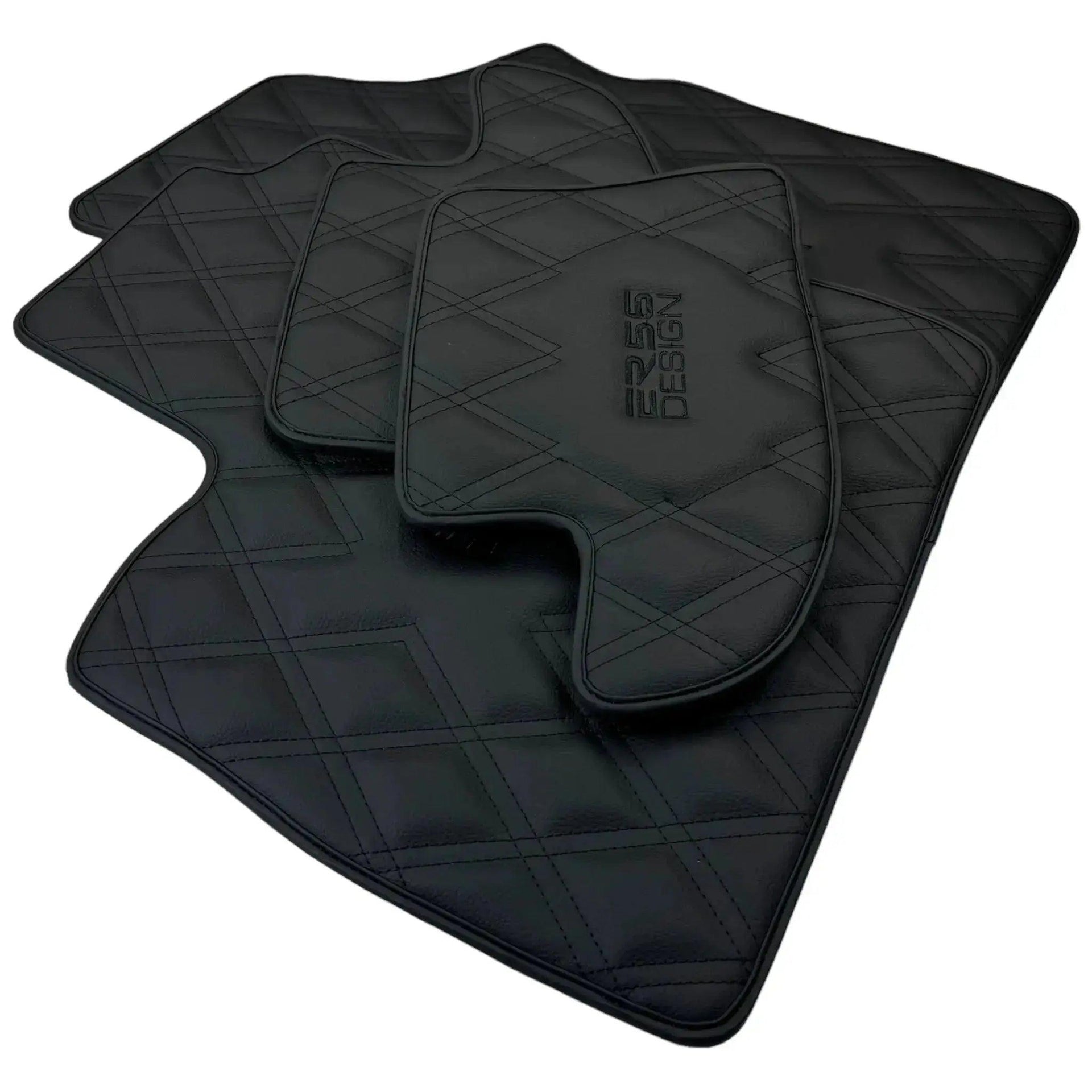 Black Floor Mats for Bentley Continental GTC (2011–2018) with Leather | ER56 Design - AutoWin