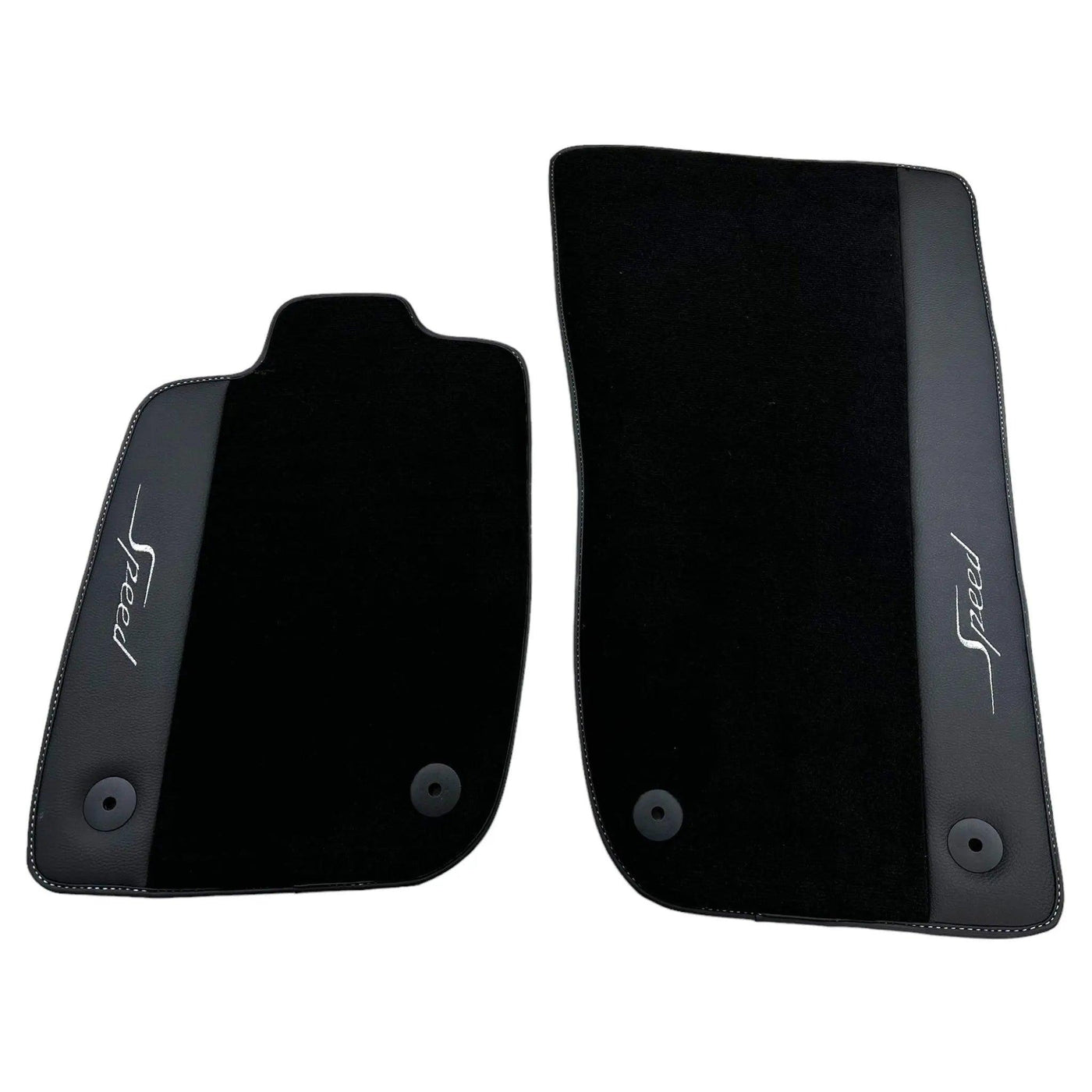 Black Floor Mats For Bentley Continental GTC (2018-2023) Speed with Leather - AutoWin