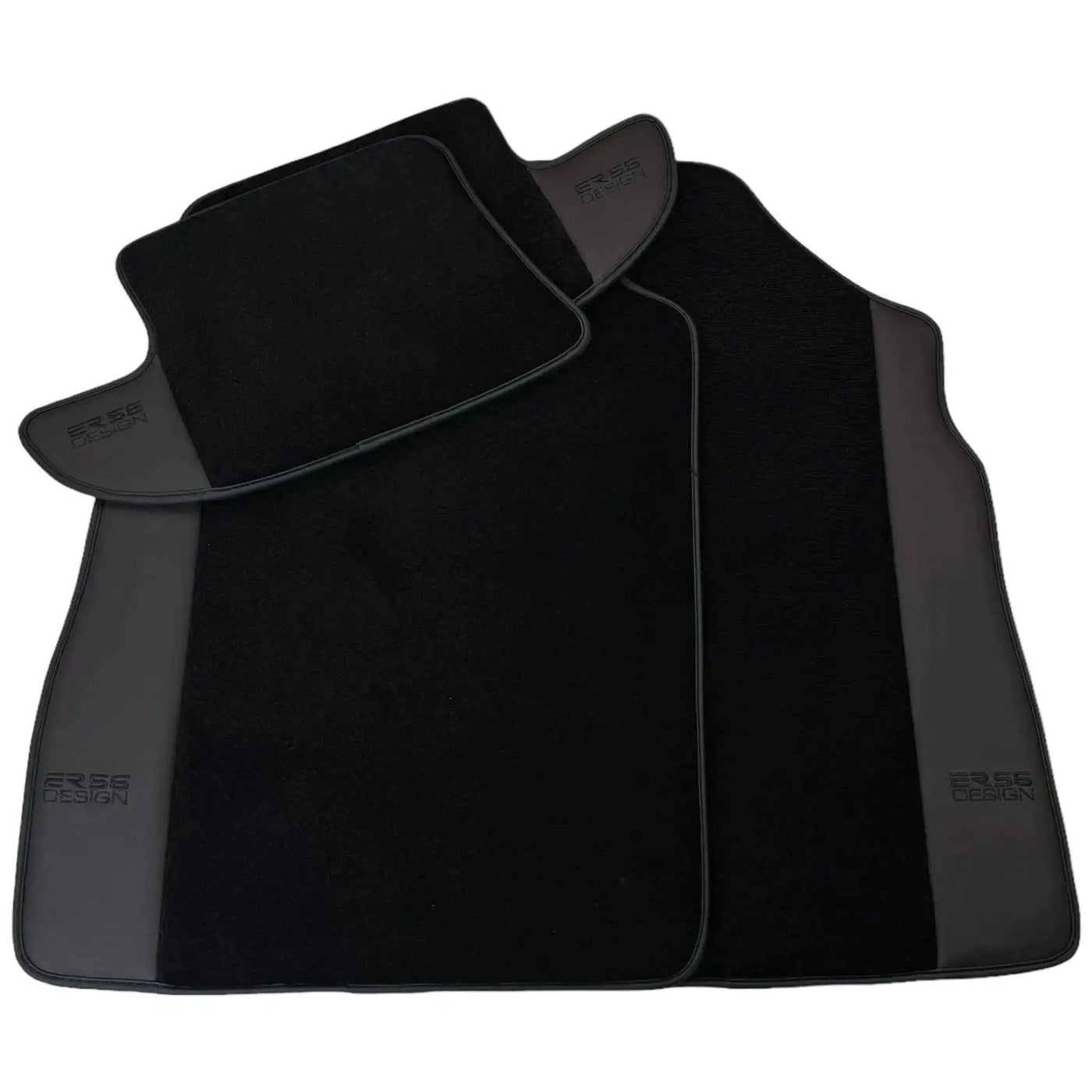 Black Floor Mats for Bentley Continental GTC (2018–2023) with Dark Brown Leather | ER56 Design - AutoWin