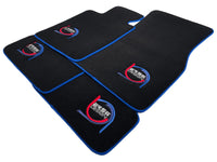 Black Floor Mats For BMW 5 Series E28 Sedan ER56 Design Limited Edition Blue Trim - AutoWin