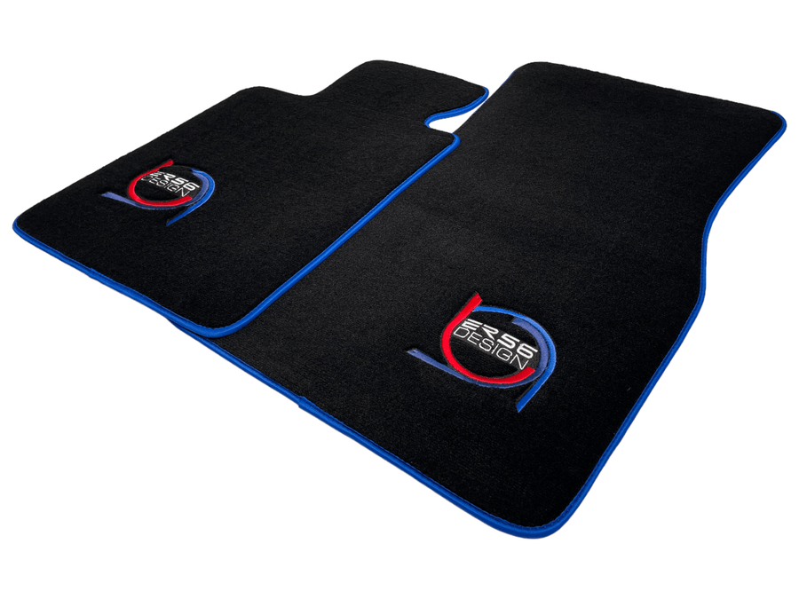Black Floor Mats For BMW Gran Tourer F46 (2015-2022) 7 Seats ER56 Design Limited Edition Blue Trim - AutoWin