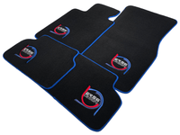 Black Floor Mats For BMW Gran Tourer F46 (2015-2022) 5 Seats ER56 Design Limited Edition Blue Trim - AutoWin