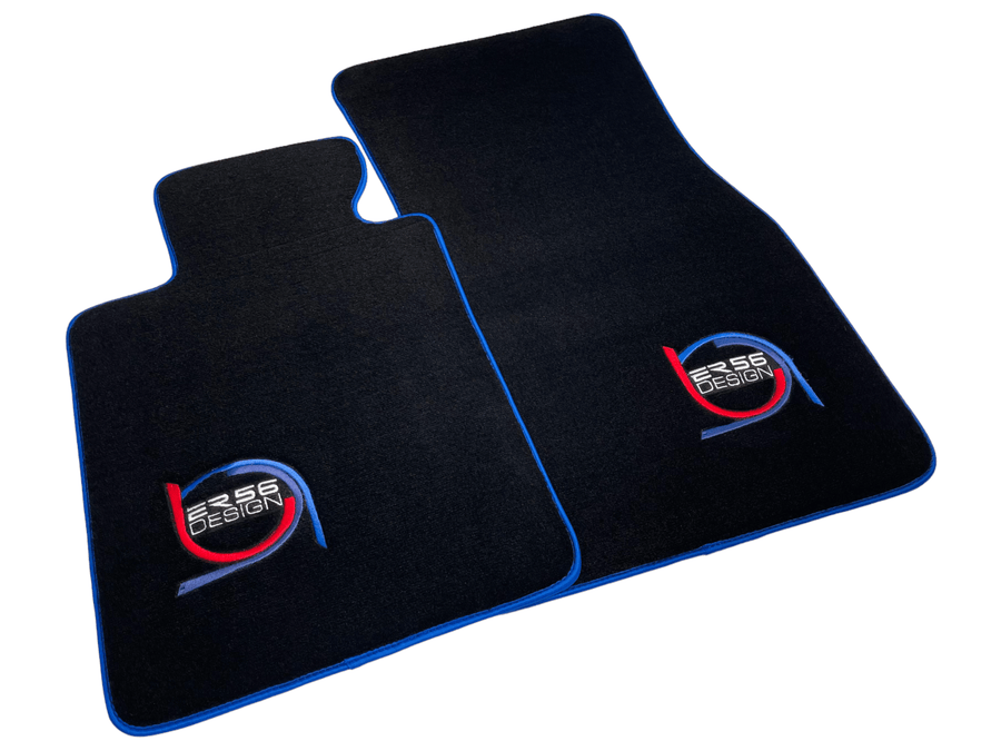 Black Floor Mats For BMW 1 Series F70 ER56 Design Limited Edition Blue Trim - AutoWin